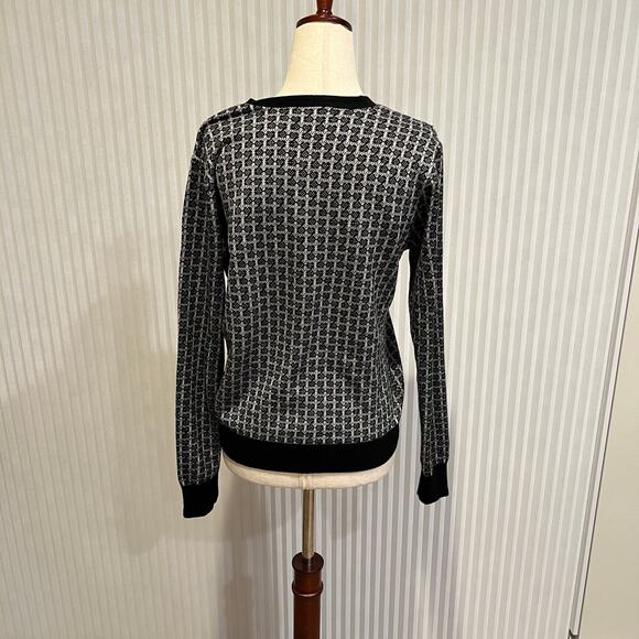 ROSETA GETTY Women's Jacquard Cardigan With Contrast Trim Size S - Picture 5 of 11